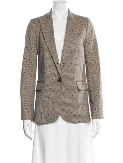 Pre-owned Zadig & Voltaire Houndstooth Print Blazer In Neutral