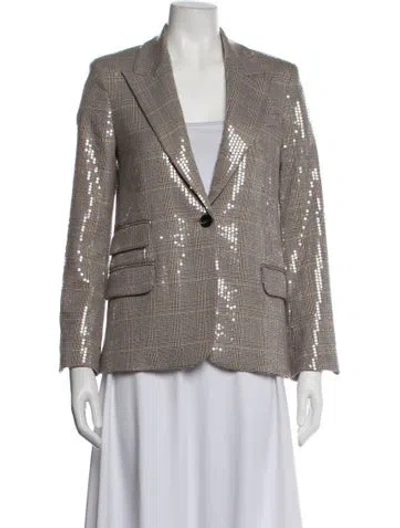 Pre-owned Zadig & Voltaire Houndstooth Print Blazer In Neutrals