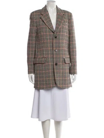 Pre-owned Zadig & Voltaire Houndstooth Print Coat In Neutral