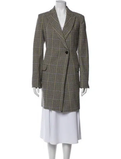 Pre-owned Zadig & Voltaire Houndstooth Print Peacoat In Neutral