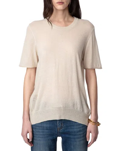 Zadig & Voltaire Ida Cp Wings Cashmere Sweater In Neutral