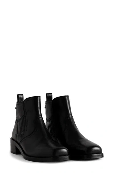 Zadig & Voltaire Igata Leather Western Bootie In Black