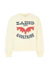 Zadig & Voltaire Ivory Sweatshirt For Girl With Logo In Neutral