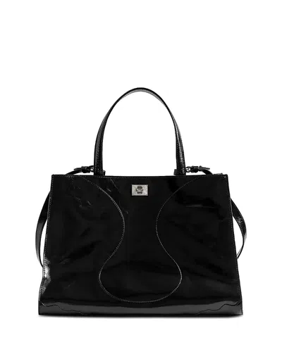 Zadig & Voltaire Jack Vintage Patent Leather Tote In Black