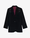 Zadig & Voltaire Womens Black Viva Rhinestone-embellished Stretch-woven Blazer In Black