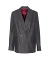 Zadig & Voltaire Stripe-pattern Double-breasted Blazer In Black