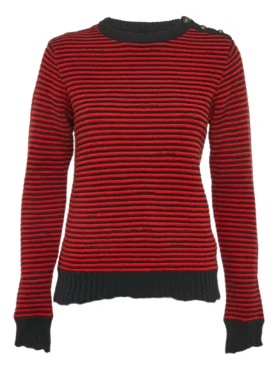 Pre-owned Zadig & Voltaire Jade Striped Sweater In Red
