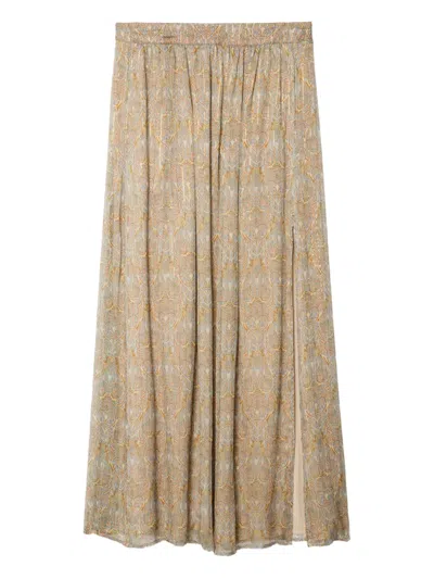 Zadig & Voltaire Jady Paisley-print Maxi Skirt In White