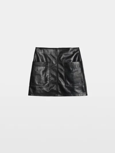 Zadig & Voltaire Jaime Leather Skirt In Black
