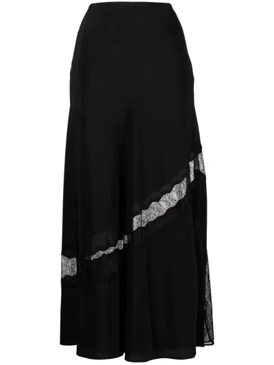 Zadig & Voltaire Jayal Silk Midi Skirt In Black