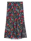 Zadig & Voltaire Jayla Floral Midi Skirt In Blue
