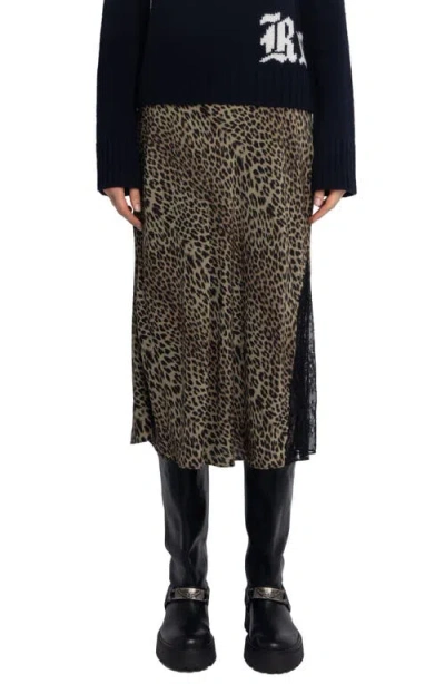 ZADIG & VOLTAIRE ZADIG & VOLTAIRE JAYLA LEOPARD PRINT MIDI SKIRT