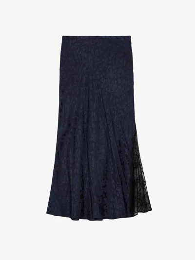 Zadig & Voltaire Jayla Leopard Silk Jacquard Skirt In Brown