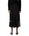 Zadig & Voltaire Jaylal Silk Skirt In Noir