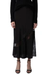 Zadig & Voltaire Jaylal Lace Trim Silk Maxi Skirt