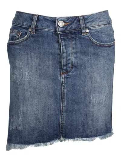 Pre-owned Zadig & Voltaire Jelly Distressed Denim Mini Skirt In Blue