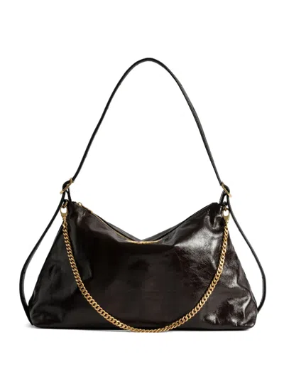 Zadig & Voltaire Jim Chain-embellished Shoulder Bag In Brown