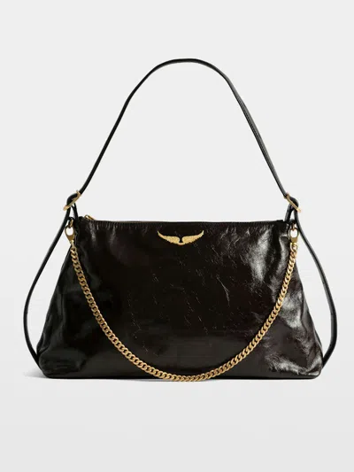 Zadig & Voltaire Jim Vintage Patent Bag In Brown