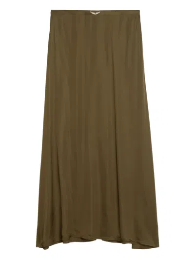 Zadig & Voltaire Jimeno Satin Maxi Skirt In Green