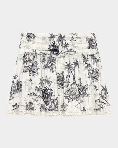 ZADIG & VOLTAIRE JOCKY TROPICAL ISLAND MINI SKIRT