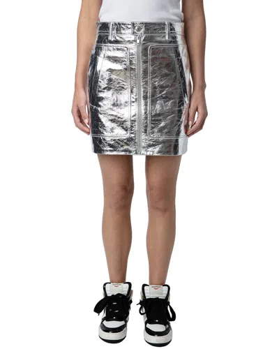 Zadig & Voltaire John Cuir Metal Leather Skirt