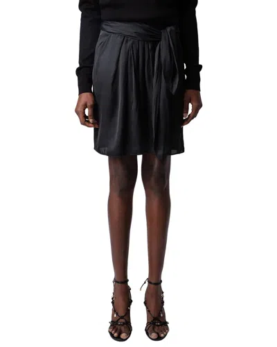 Zadig & Voltaire Joji Satin Skirt In Animal Print