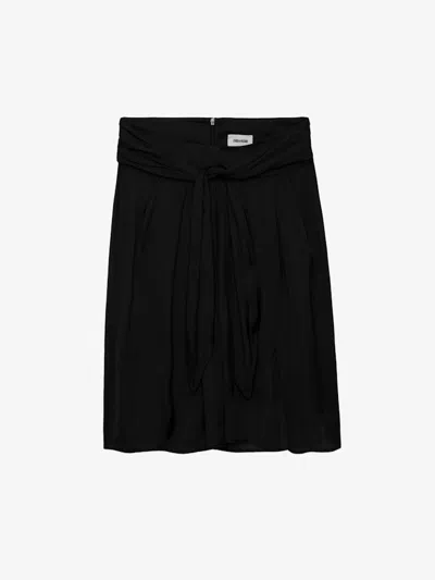 Zadig & Voltaire Joji Satin Skirt In Black