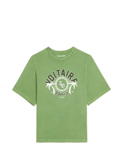 Zadig & Voltaire Kids' Jon Print T-shirt In Green