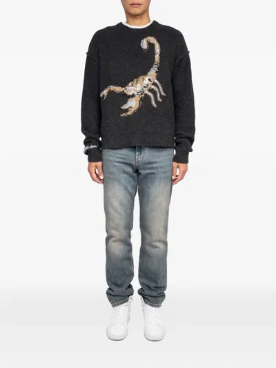 Zadig & Voltaire Jordan Scorpion-motif Sweater In Gray