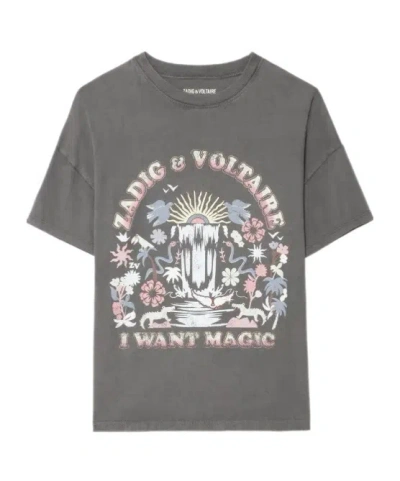Zadig & Voltaire Kids' Jorja Graphic T-shirt In Gray