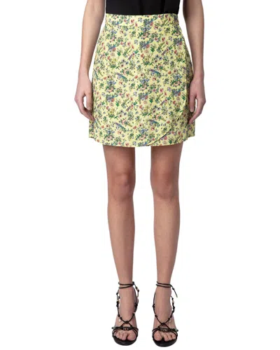 Zadig & Voltaire Joseline Soft Small Garden Skirt In Yellow