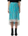 Zadig & Voltaire Joslin Cdc Chaines Silk Skirt