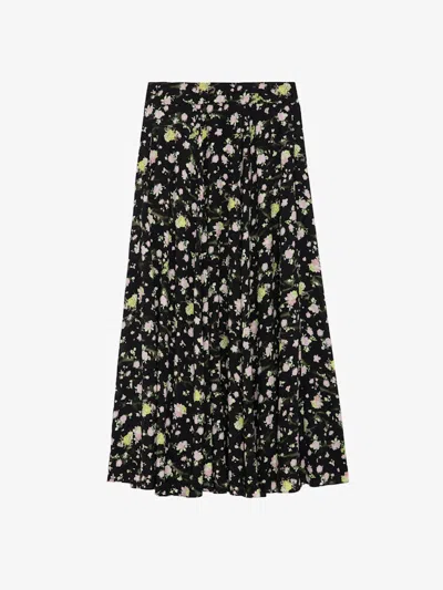 Zadig & Voltaire Joyo Soft Crinkle Roses Skirt In Multi