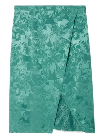 Zadig & Voltaire Julen Horse-jacquard Lace-insert Midi Skirt