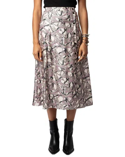 Zadig & Voltaire June Twill Wild Chaines Skirt In Multi