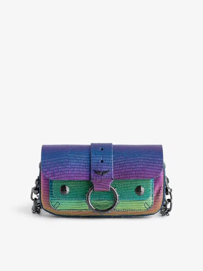 Zadig & Voltaire Kate Wallet Embossed Metallic Bag In Rainbow