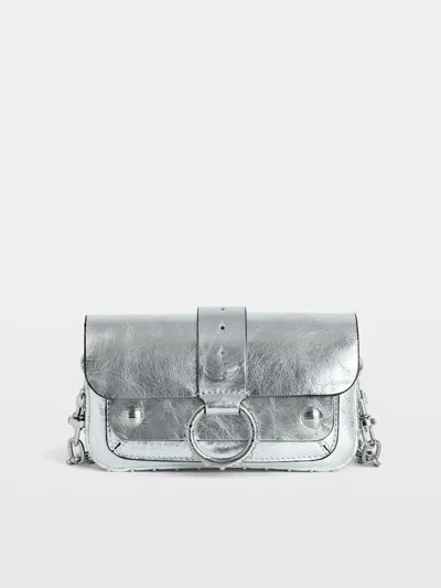 Zadig & Voltaire Kate Wallet Vintage Metal Bag In Silver