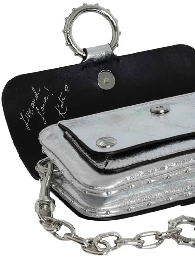 Zadig & Voltaire Kate Wallet Vintage Metal In Silver