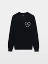 Zadig & Voltaire Womens Black Kendy Heart-embroidered Wool And Cashmere-blend Jumper In Black