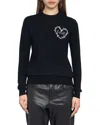 Zadig & Voltaire Womens Black Kendy Heart-embroidered Wool And Cashmere-blend Jumper In Blue