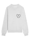 Zadig & Voltaire Kennedy Heart Barbed-wire Detail Sweater In Gray