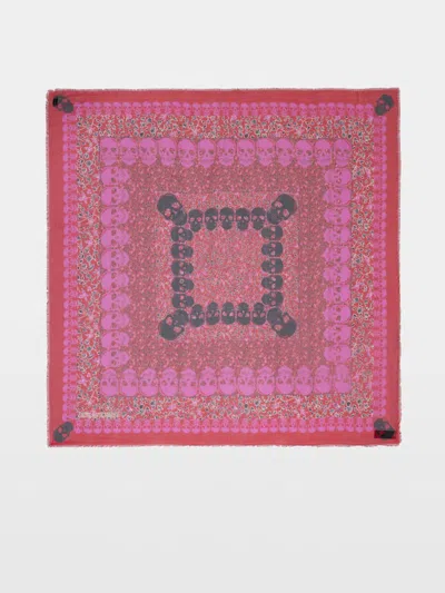 Zadig & Voltaire Kerry Garden Skull Scarf In Pink