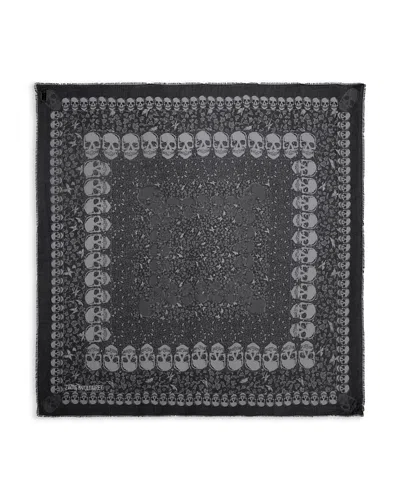Zadig & Voltaire Kerry Garden Skull Scarf In Gray