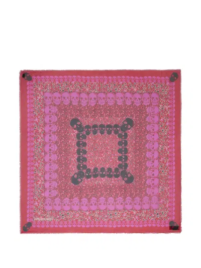 Zadig & Voltaire Kerry Garden Skull-print Scarf In Red