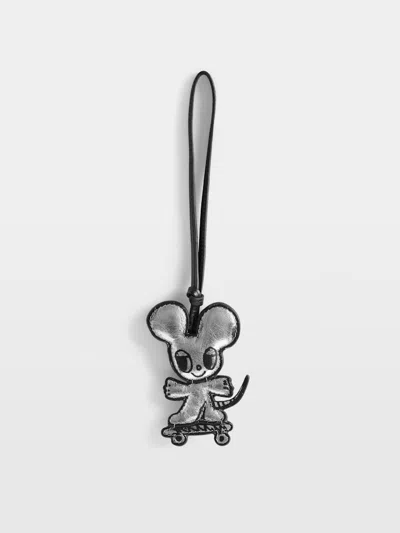 Zadig & Voltaire Keyring Mouse Skater In Silver