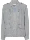 Zadig & Voltaire Kid Linen Military Jacket In Blau