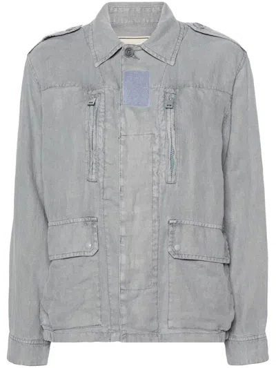 Zadig & Voltaire Kid Linen Military Jacket In Blau