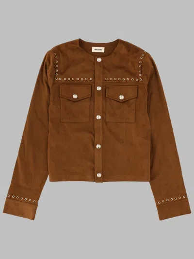 Zadig & Voltaire Kids Ceremonial Jacket In Brown