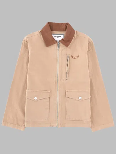 Zadig & Voltaire Kids Unisex Cotton-blend Jacket In Pink