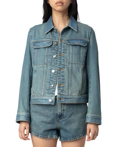Zadig & Voltaire Kioky Denim Jacket In Blue